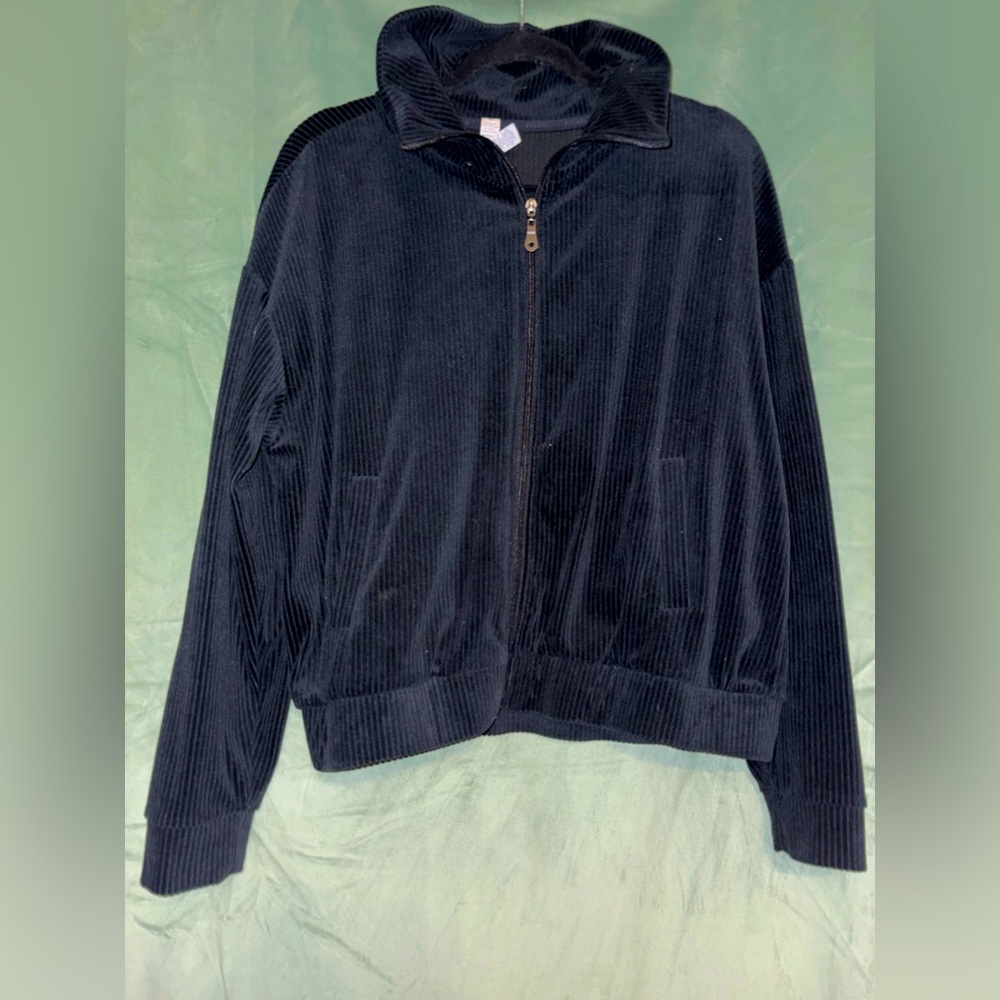 RBX Soft Black Corduroy Zip-Up Jacket 🌵small